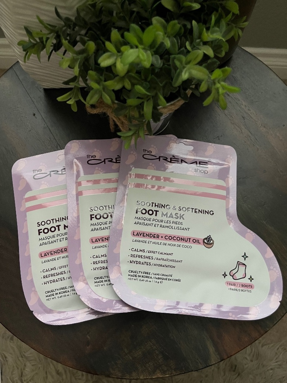 The Crème Shop Soothing & Softening Foot Mask - Lavender + Coconut Oil